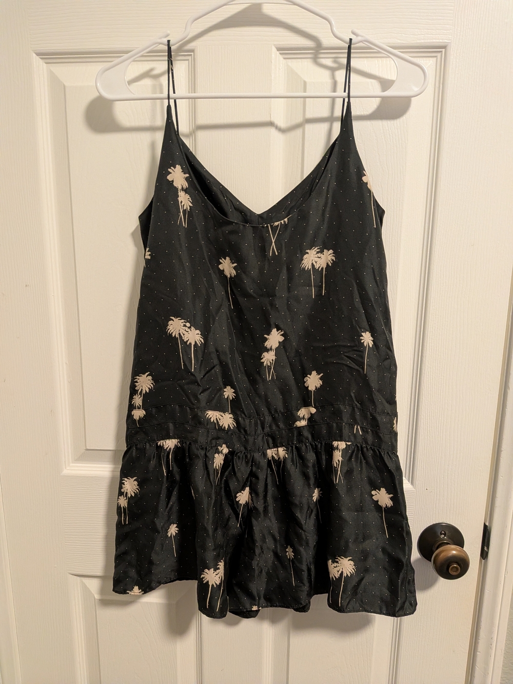 rag & bone Black Palm-Print Romper